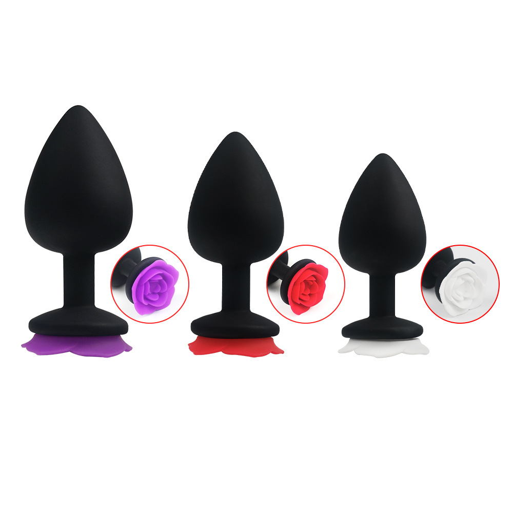 Silicone Anal Plug with Floral Base