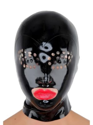 Mesh Eyes Latex Hood with Back Zip