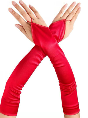 Ladies Satin Fingerless Gloves For Show