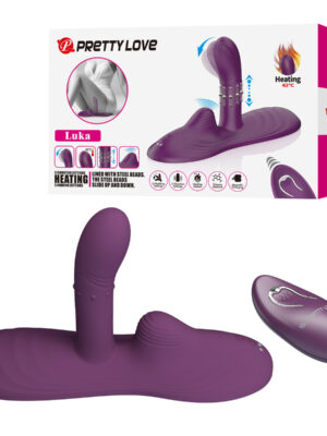 Prettylove Beaded Thrusting Heating Remote Dildo Grinder