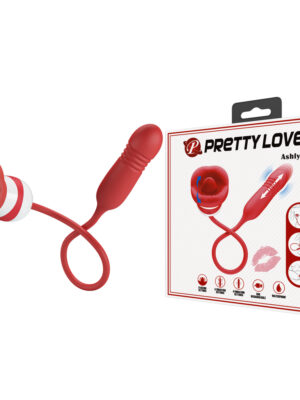 Prettylove Licking Rose With Thrusting Plug Vibrator