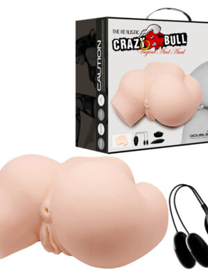 Vagina & Anal Double Pleasure Lifelike Vibrating Ass