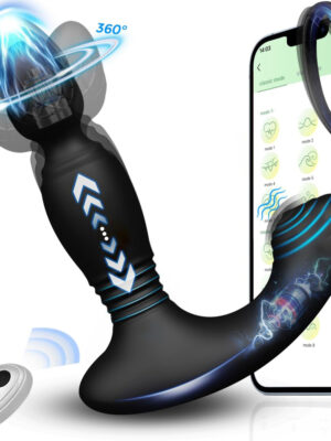 Prostate Rotation Anal Plug with Cock Ring