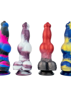 Dog Realistic Multicolor Dildo with Knot