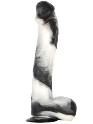 Black and White PVC Realistic Dildo 02