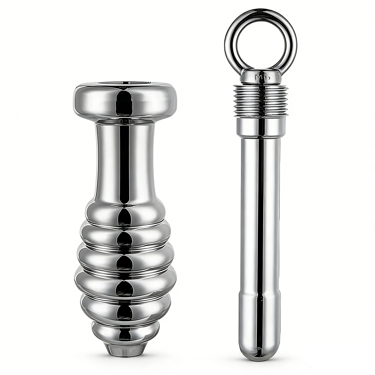 Metal Pull Ring Hollow Anal Plug