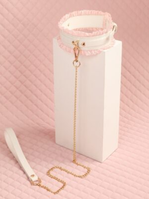 White & Pink Fairy Leather Collar