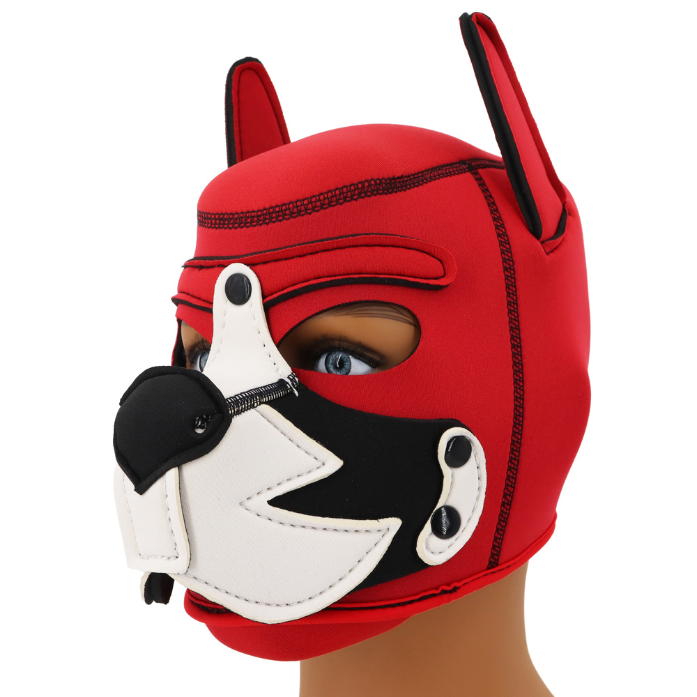 Puppy Play Fetish Hood Cosplay White Muzzle