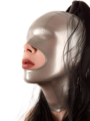 Latex Mask Blindfold With 1 Ponytail