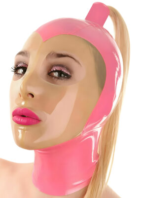 Latex Transparent Face Mask with 1 Hairpiece