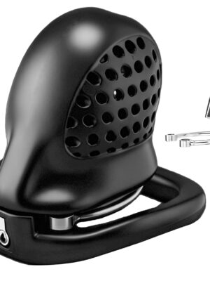 Chastity Cage Lock Device Kit W/ 5 Rings