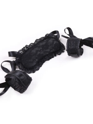 Velcro Lace Blindfold and Handcuffs Set