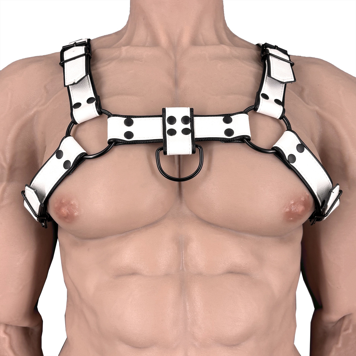 Black Edge Leather Chest Harness for Men